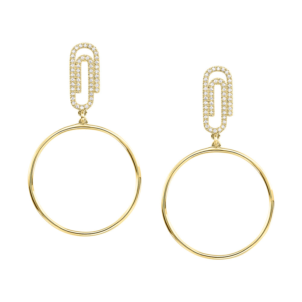14Kt Yellow Gold Diamond 1/5Ctw Earring