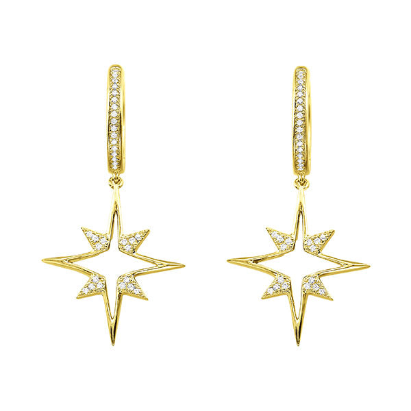 14Kt Yellow Gold Diamond 1/8Ctw Earring
