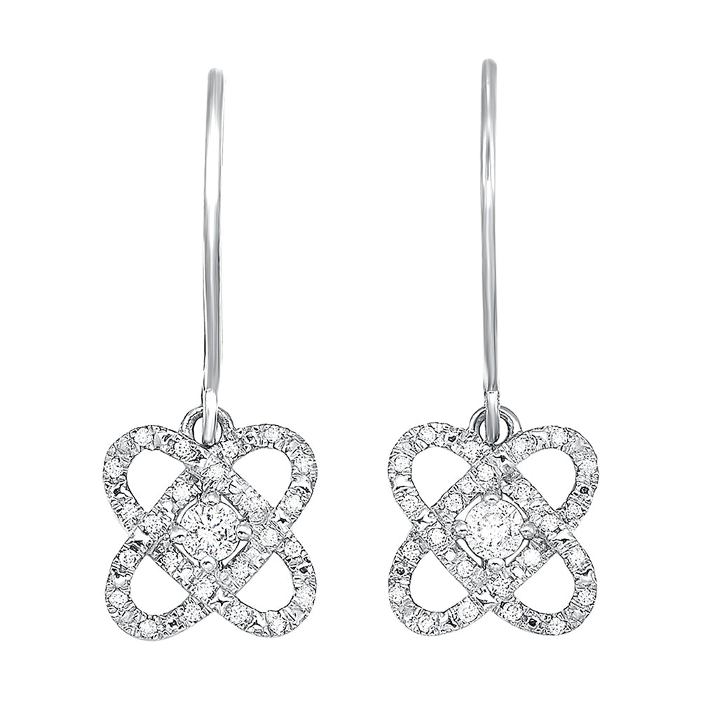 Silver Diamond 1/5Ctw Earring