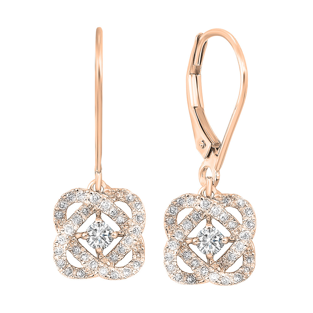 14Kt Rose Gold Diamond 1/2Ctw Earring