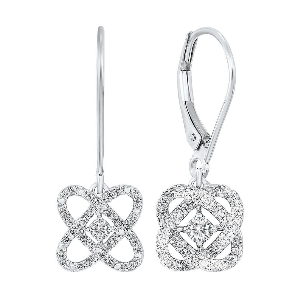 14Kt White Gold Diamond 1/2Ctw Earring