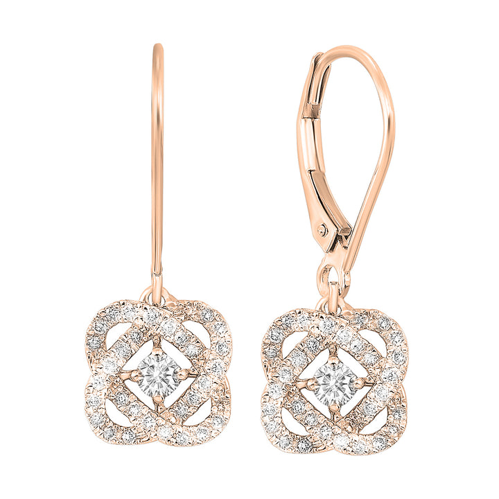 14Kt Rose Gold Diamond 3/4Ctw Earring