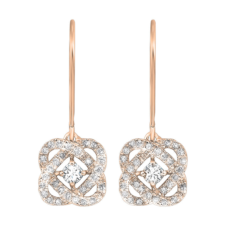 14Kt Rose Gold Diamond 3/4Ctw Earring