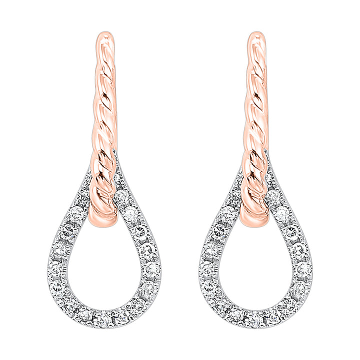 14Kt White Rose Gold Diamond 1/10Ctw Earring