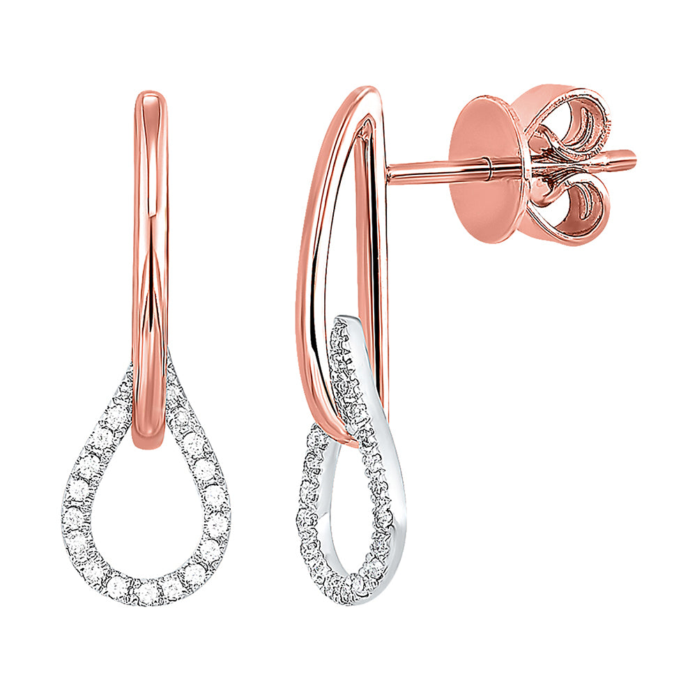 14Kt White Rose Gold Diamond 1/8Ctw Earring