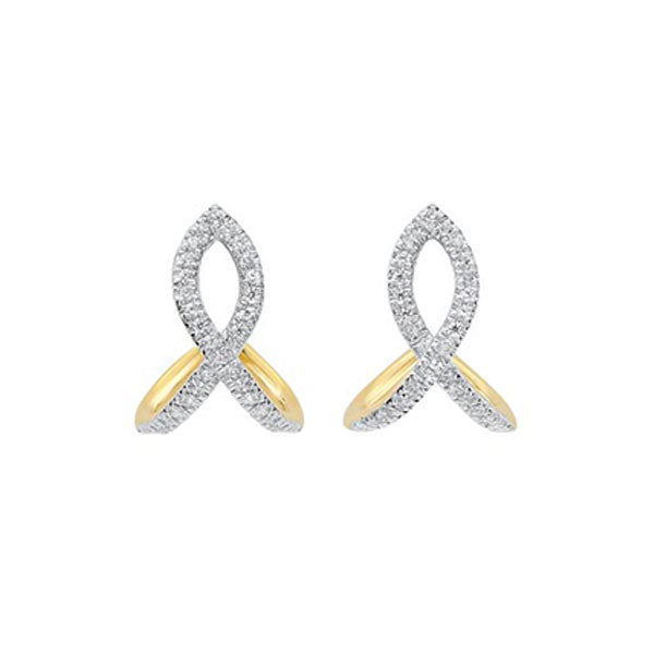 14Kt Yellow Gold Diamond 1/5Ctw Earring