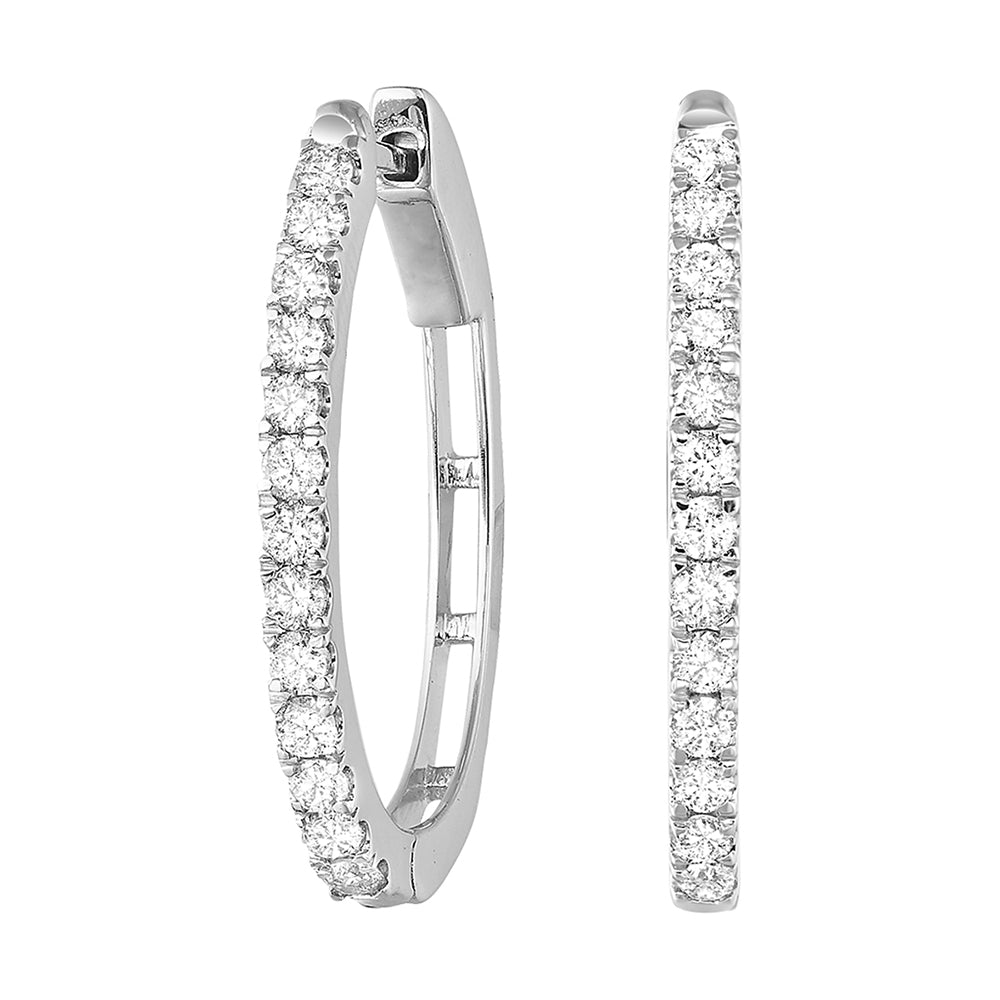14Kt White Gold Diamond 1Ctw Earring
