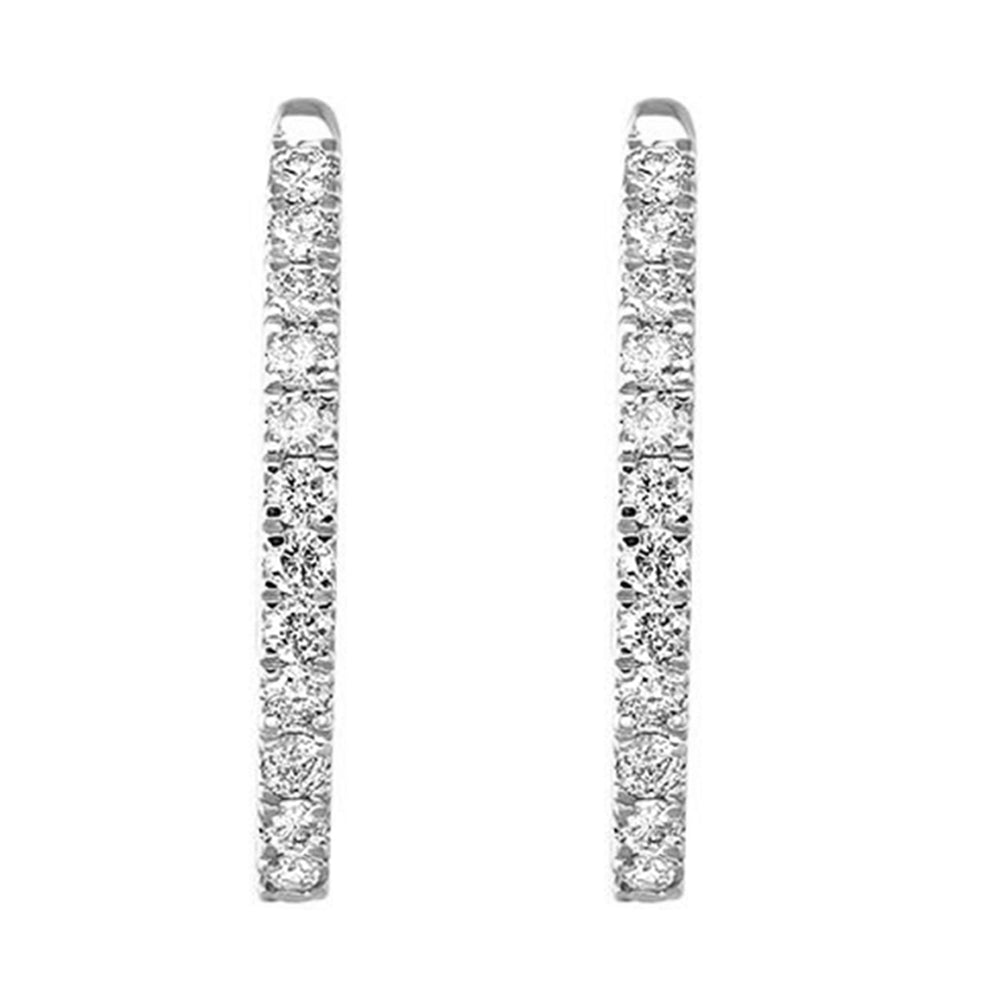 14Kt White Gold Diamond 1Ctw Earring (Round Shape)