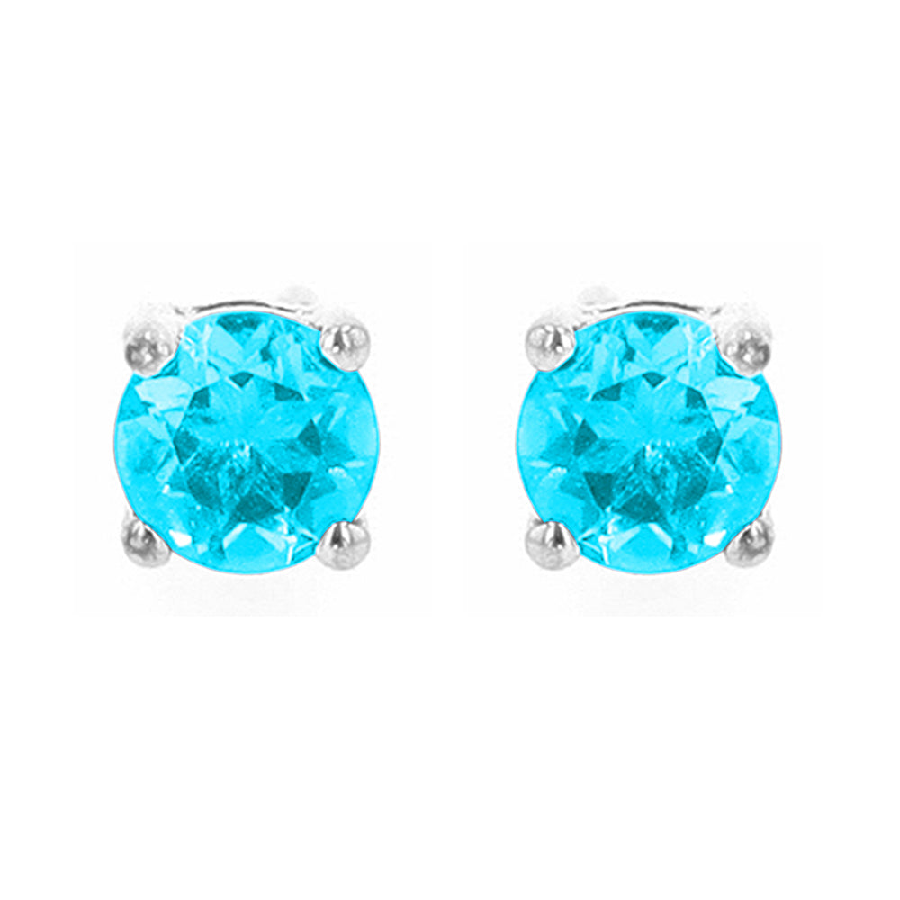 Silver Aquamarine 1/2Ctw Earring