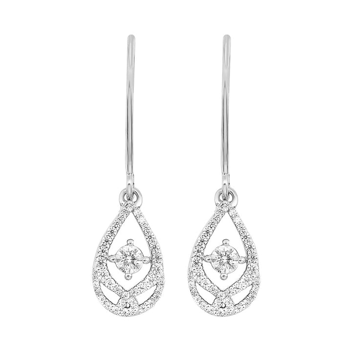 Silver & Diamond 1/4Ctw Earring