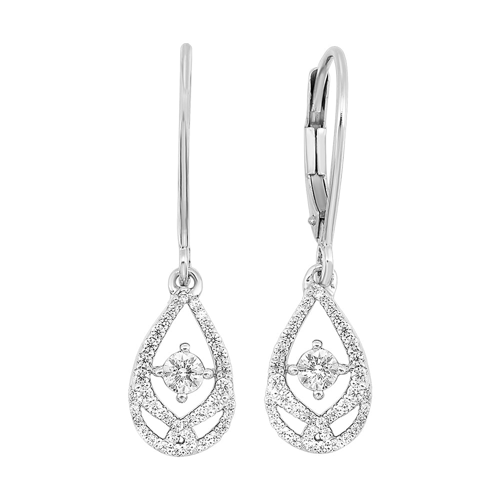 Silver & Diamond 1/4Ctw Earring