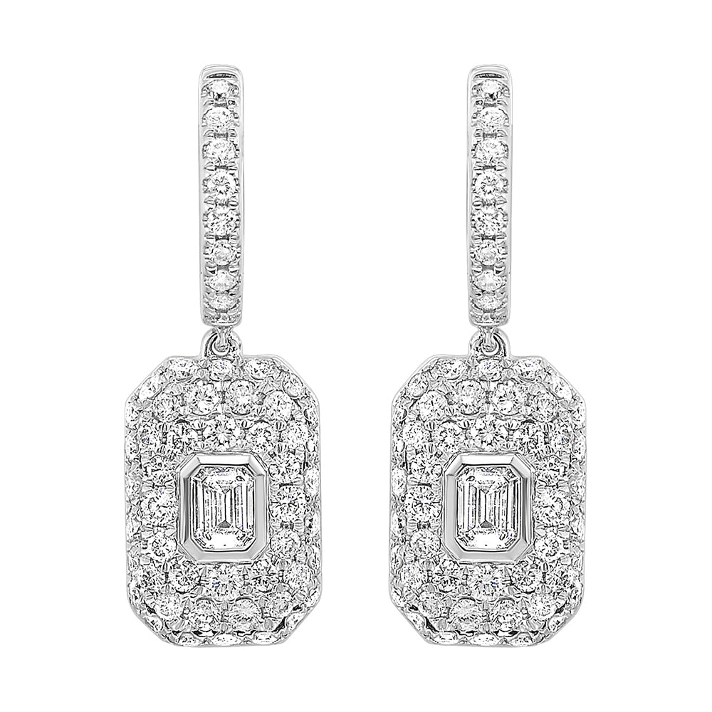 14Kt White Gold Diamond 1 1/2Ctw Earring