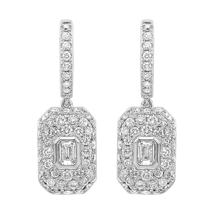 14Kt White Gold Diamond 1 1/2Ctw Earring