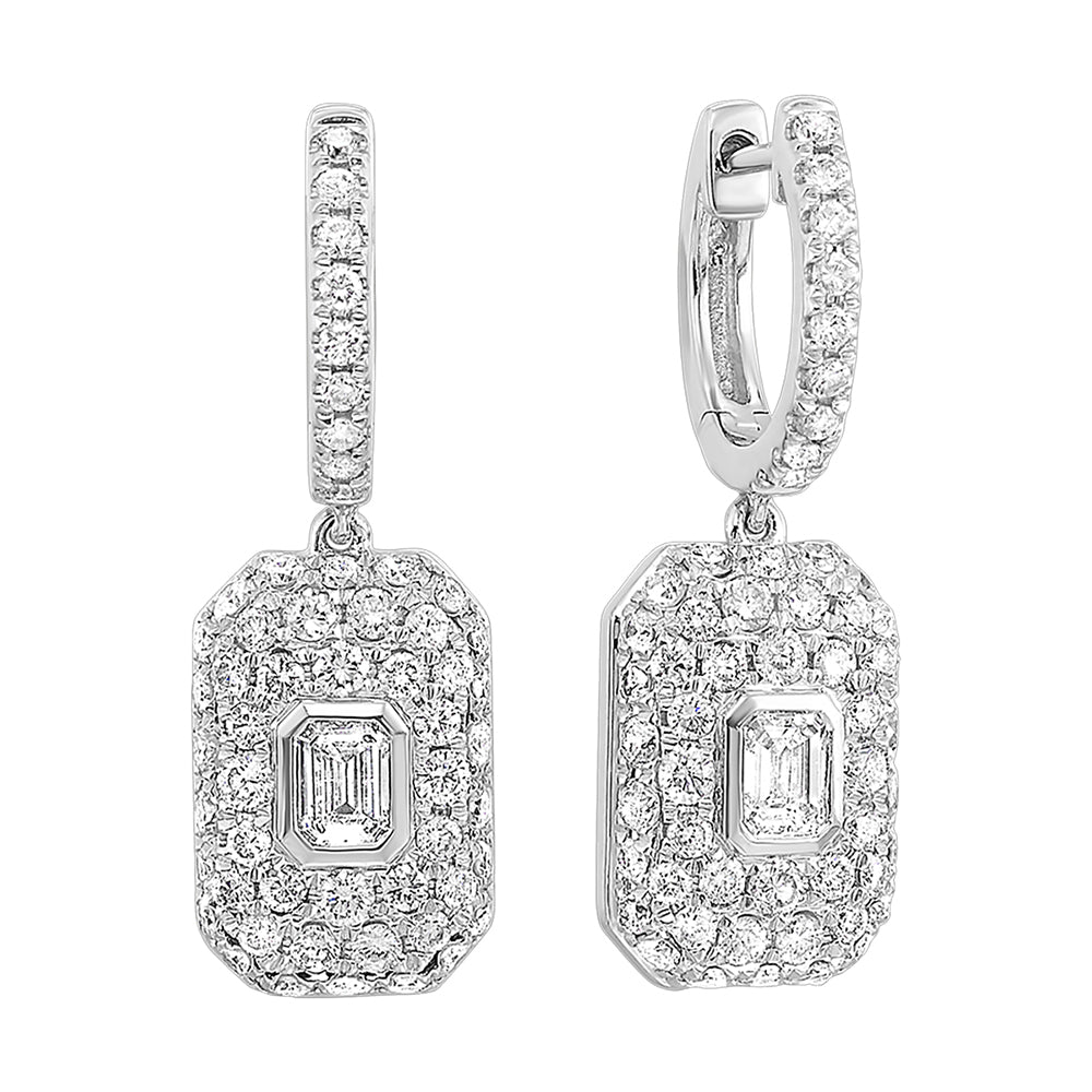 14Kt White Gold Diamond 1 1/2Ctw Earring