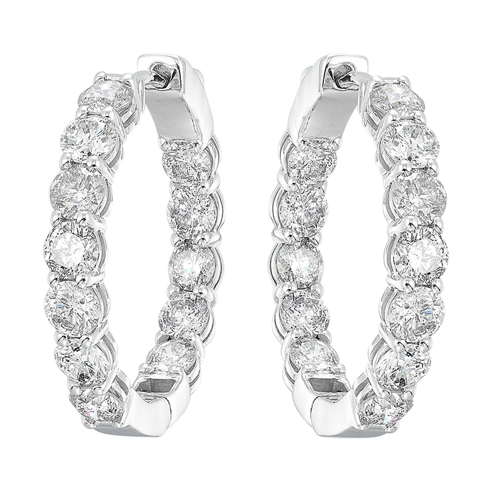 14Kt White Gold Diamond 7Ctw Earring (Round Shape)