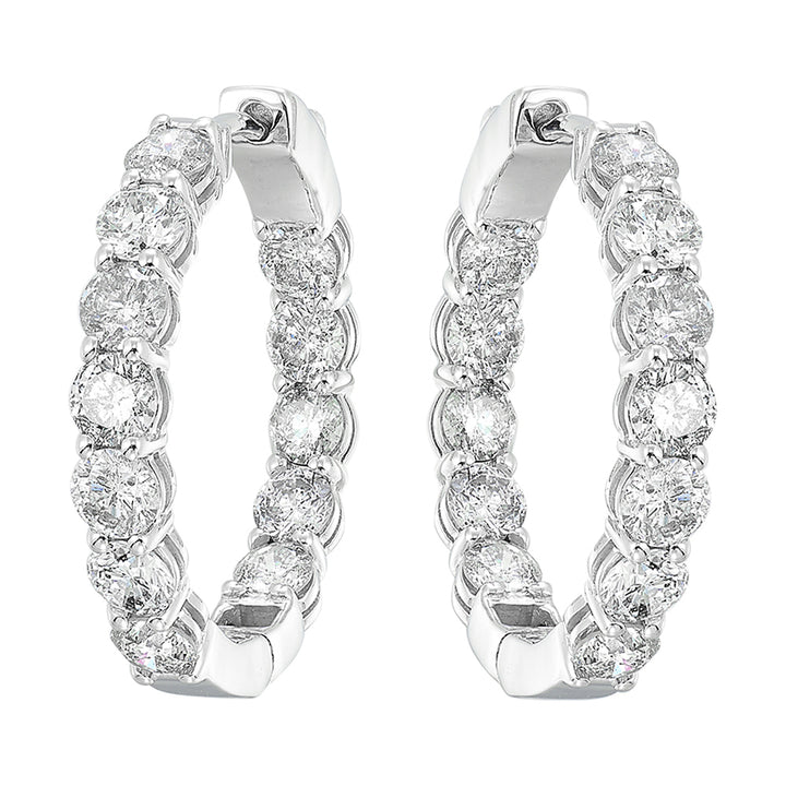 14Kt White Gold Diamond 7Ctw Earring (Round Shape)