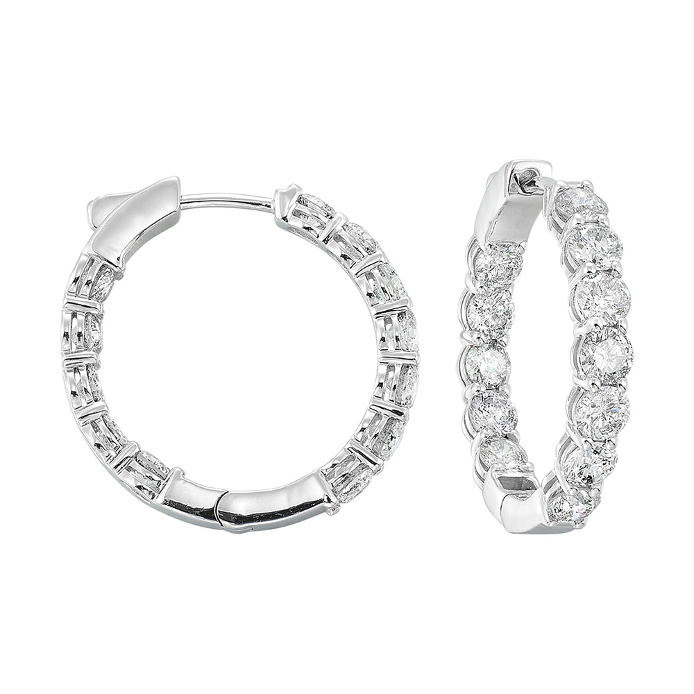 14Kt White Gold Diamond 7Ctw Earring (Round Shape)