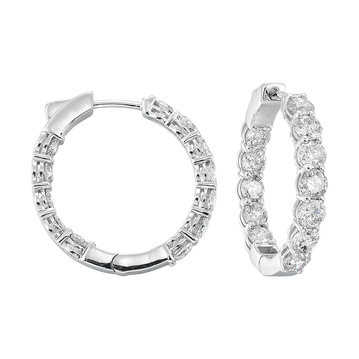 14Kt White Gold Diamond 7Ctw Earring (Round Shape)