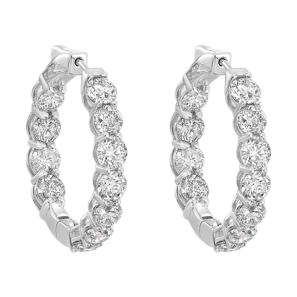 14Kt White Gold Diamond 10Ctw Earring (Round Shape)