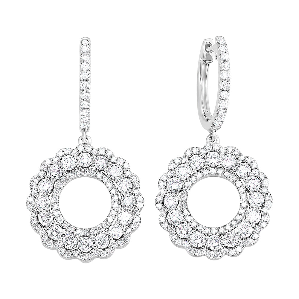 14Kt White Gold Diamond 1 1/4Ctw Earring