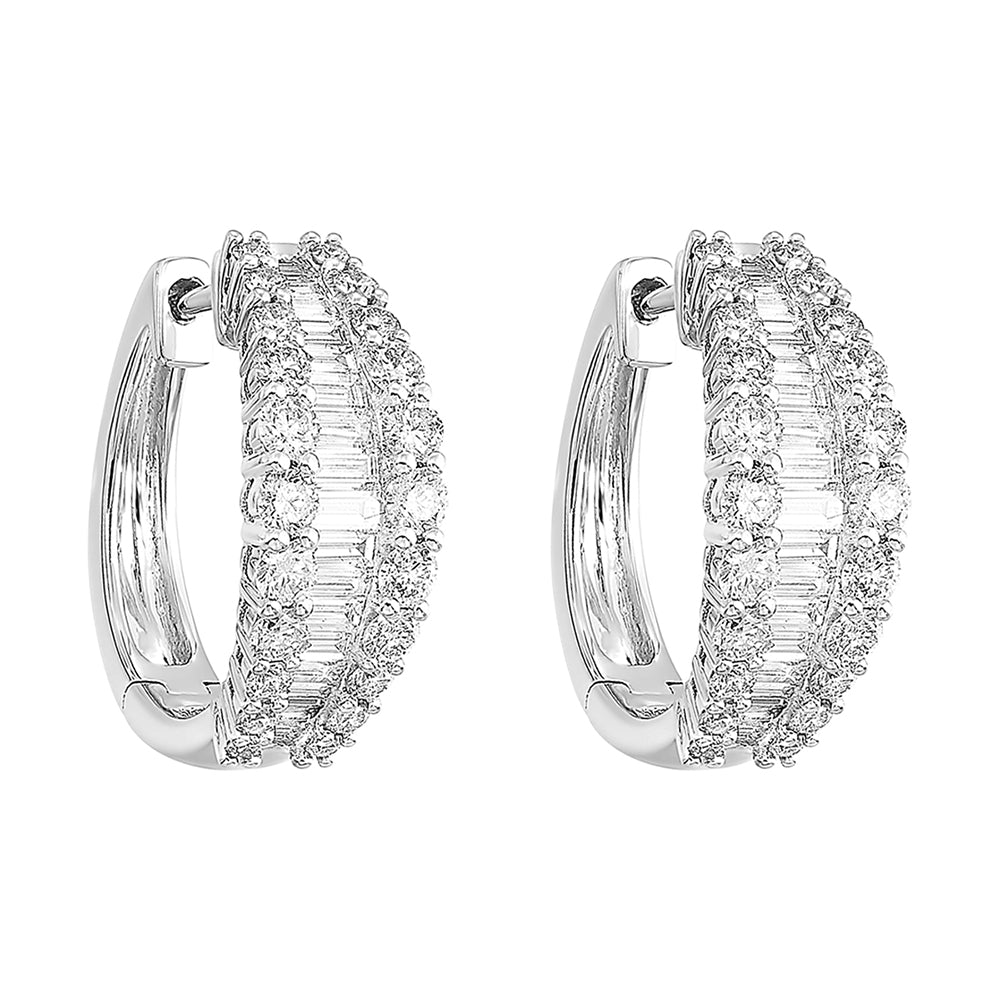 14Kt White Gold Diamond 1 1/2Ctw Earring