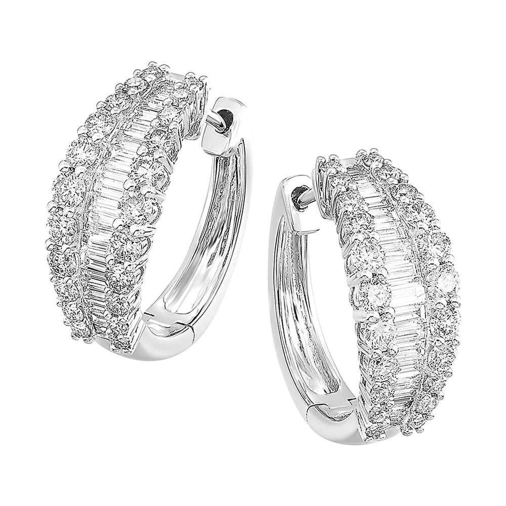 14Kt White Gold Diamond 1 1/2Ctw Earring