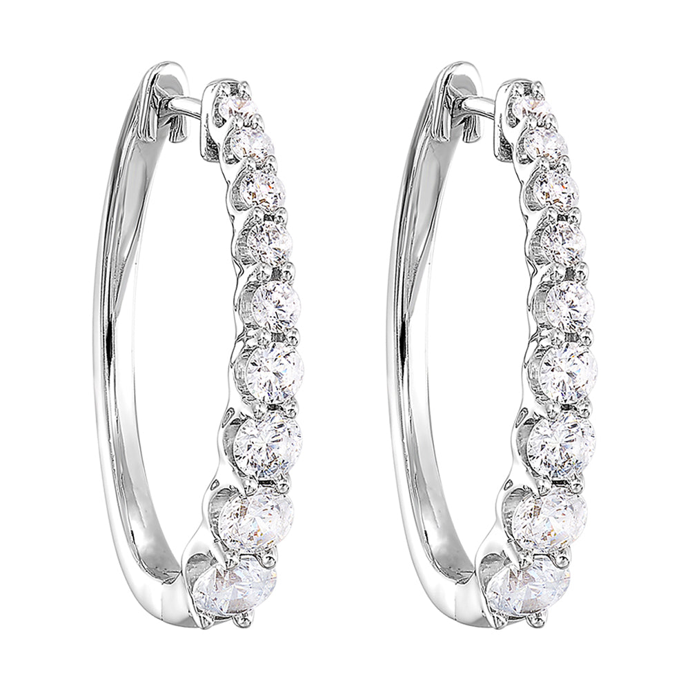 14Kt White Gold Diamond 1 1/2Ctw Earring