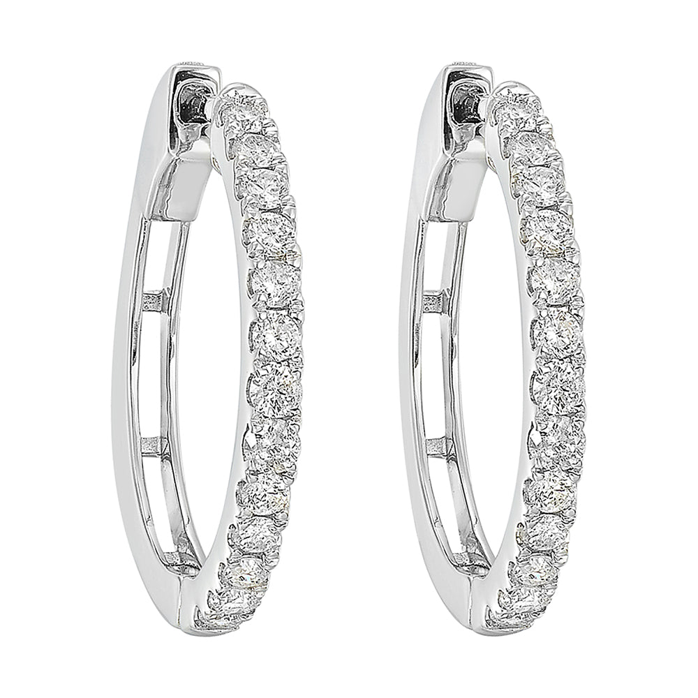 14Kt White Gold Diamond 1Ctw Earring