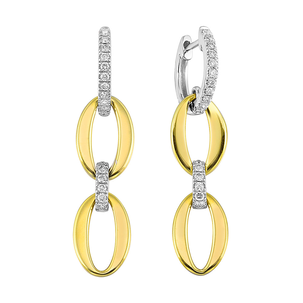 14Kt White Yellow Gold Diamond 1/3Ctw Earring