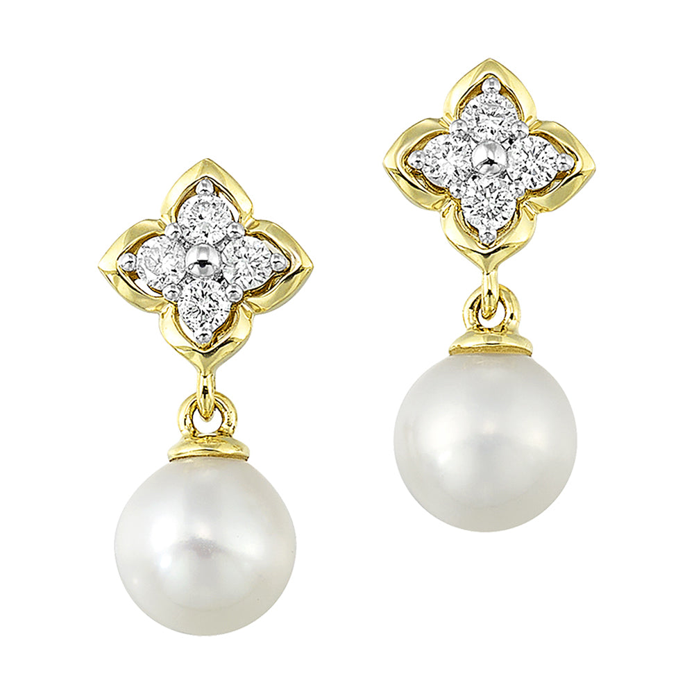 14Kt Yellow Gold Diamond 1/6Ctw Earring