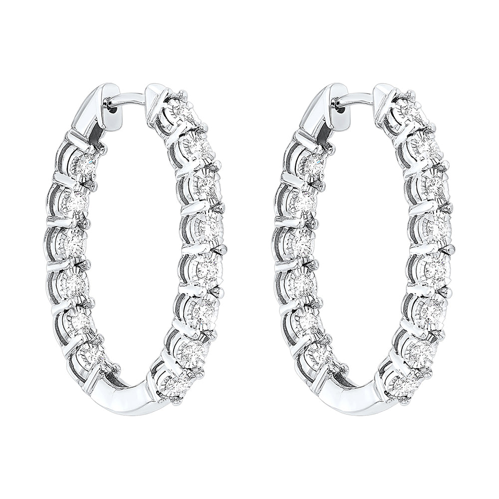 14Kt White Gold Diamond 1Ctw Earring