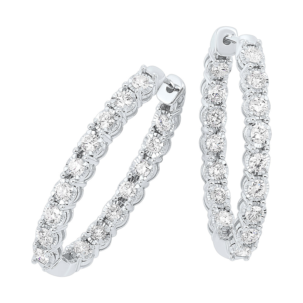 14Kt White Gold Diamond 1Ctw Earring