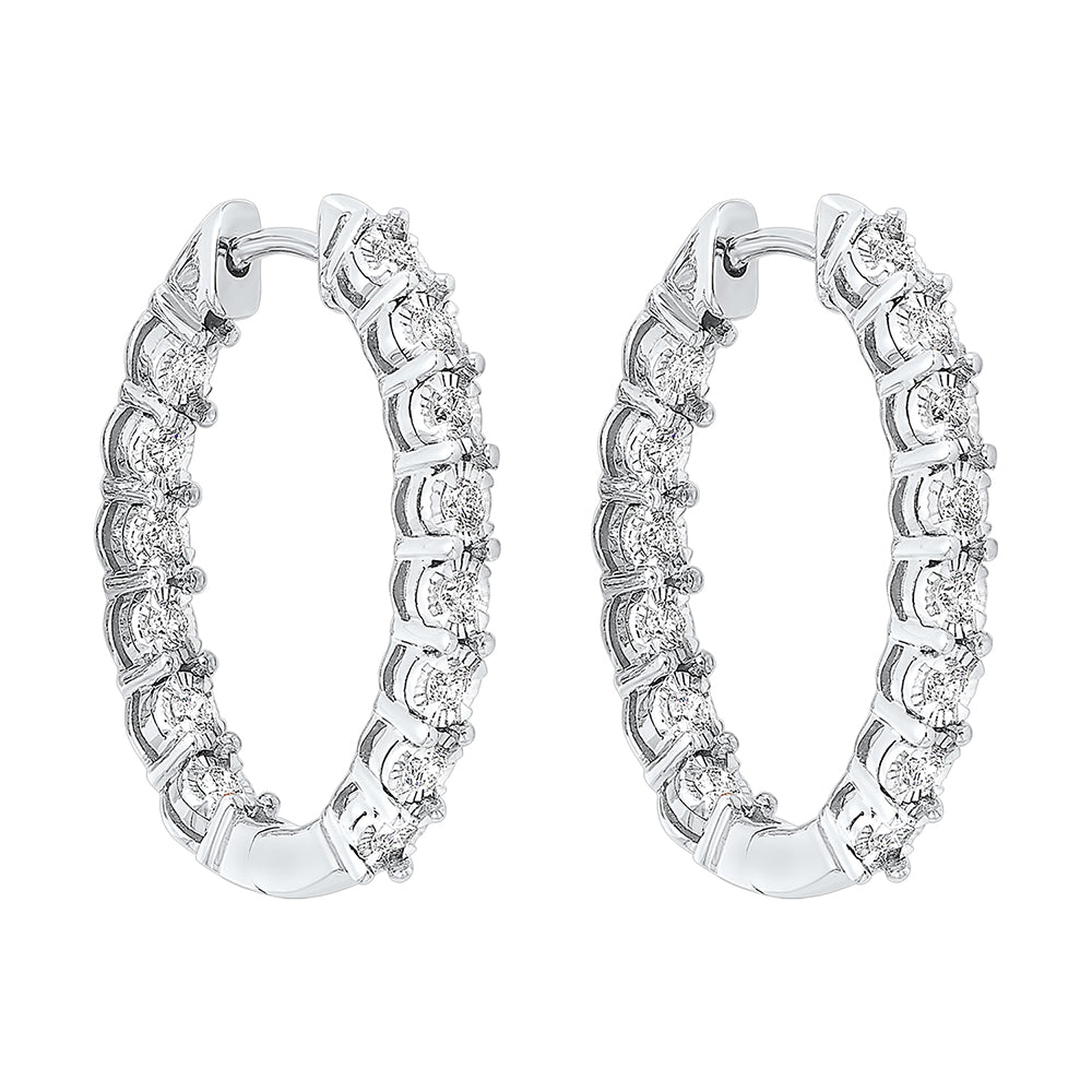 14Kt White Gold Diamond 3/4Ctw Earring