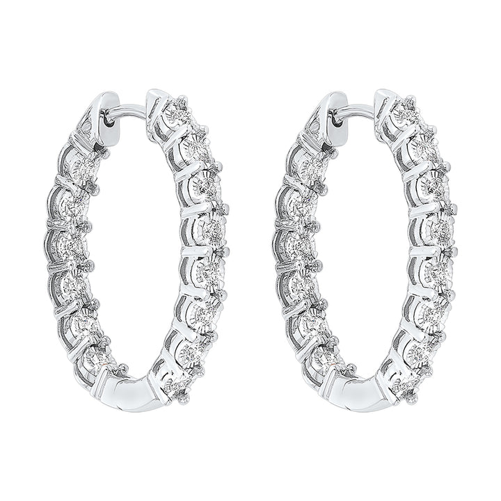 14Kt White Gold Diamond 3/4Ctw Earring