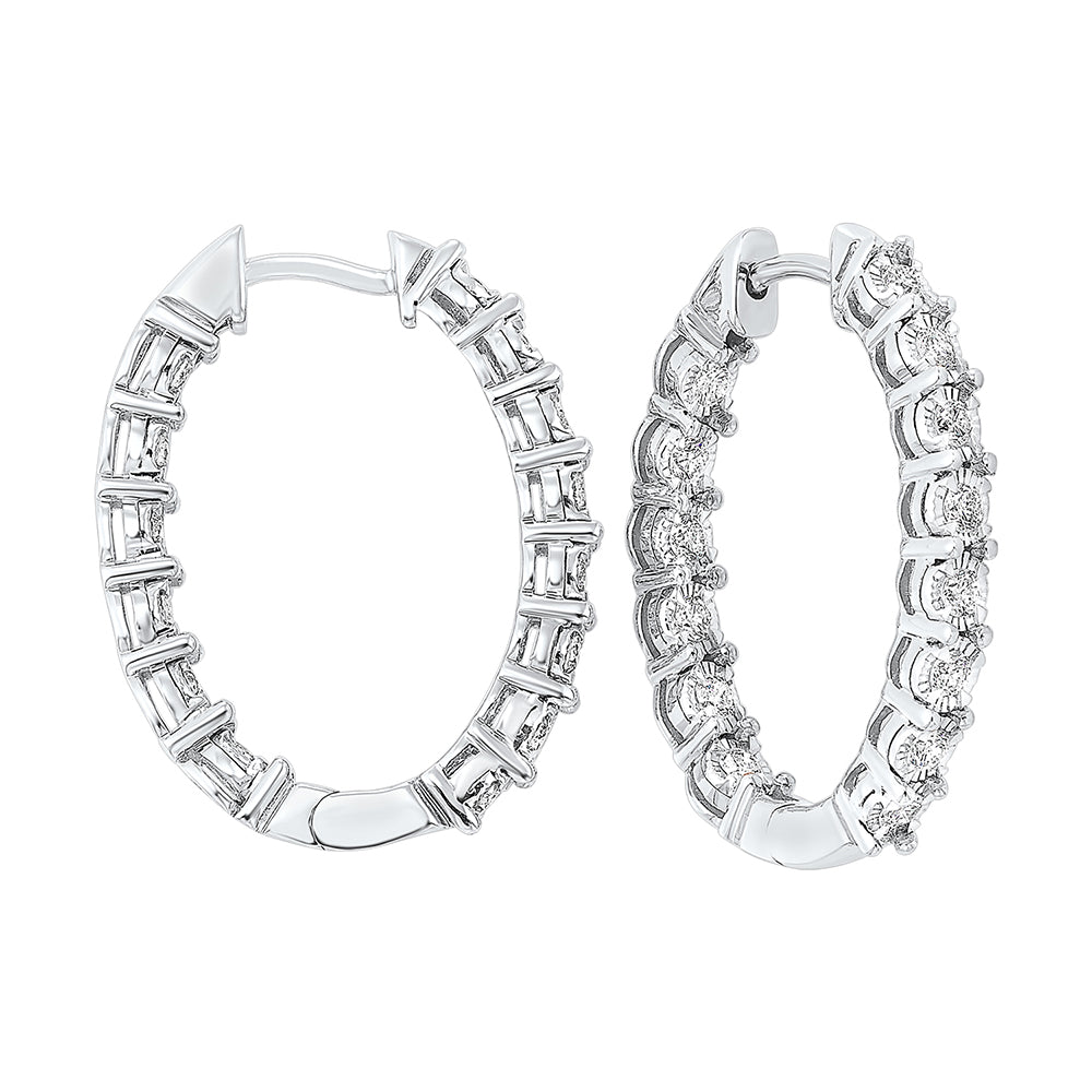 14Kt White Gold Diamond 3/4Ctw Earring