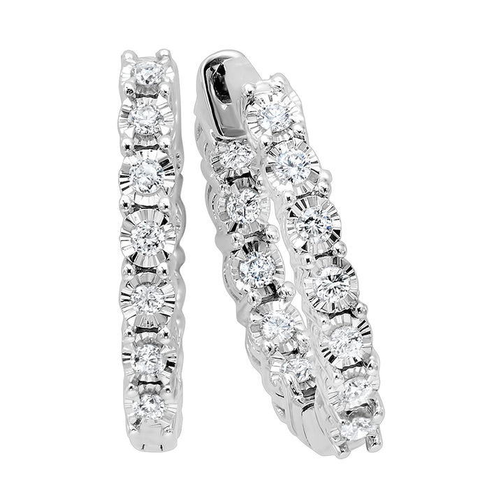 14Kt White Gold Diamond 3/4Ctw Earring
