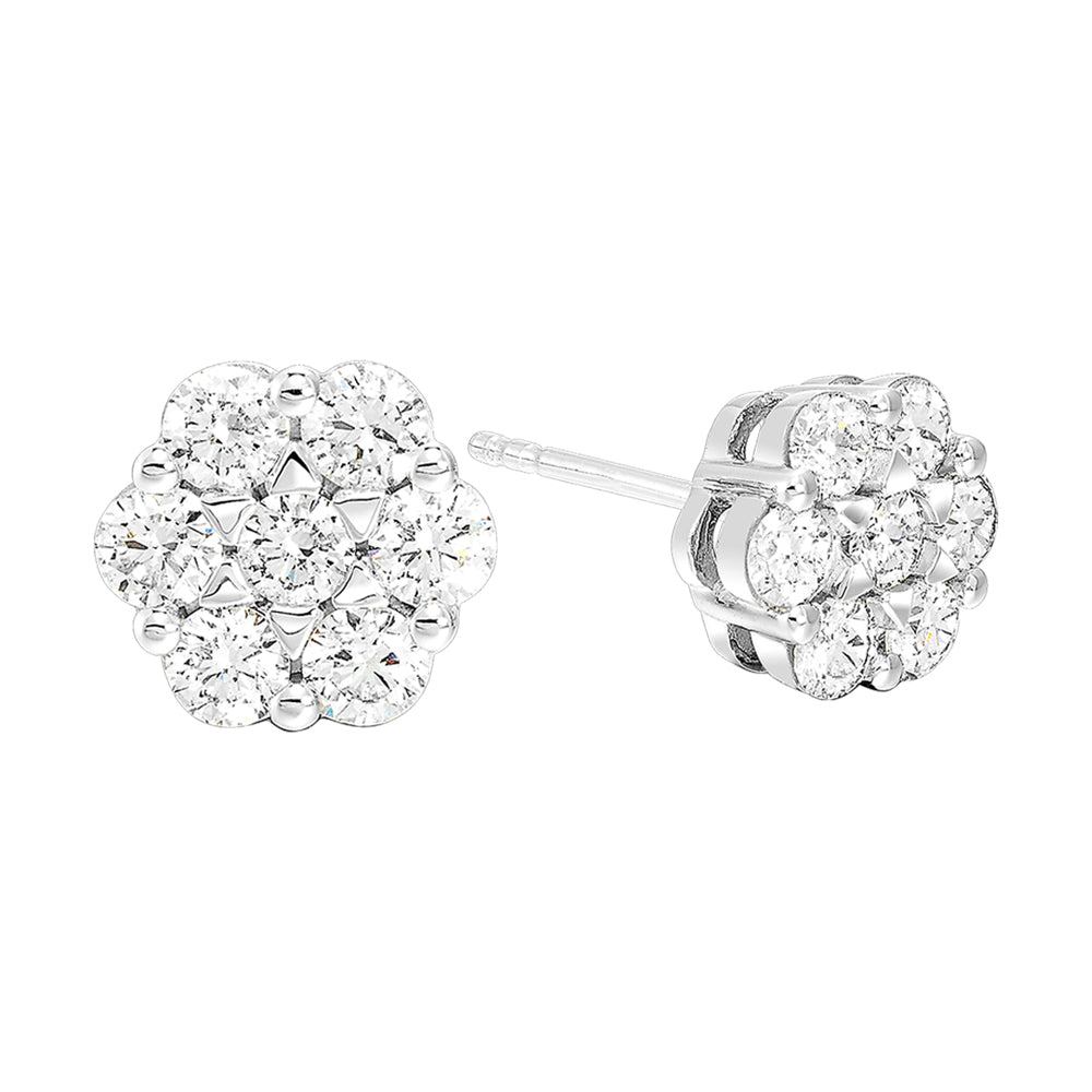 14Kt White Gold Diamond 1/10Ctw Earring