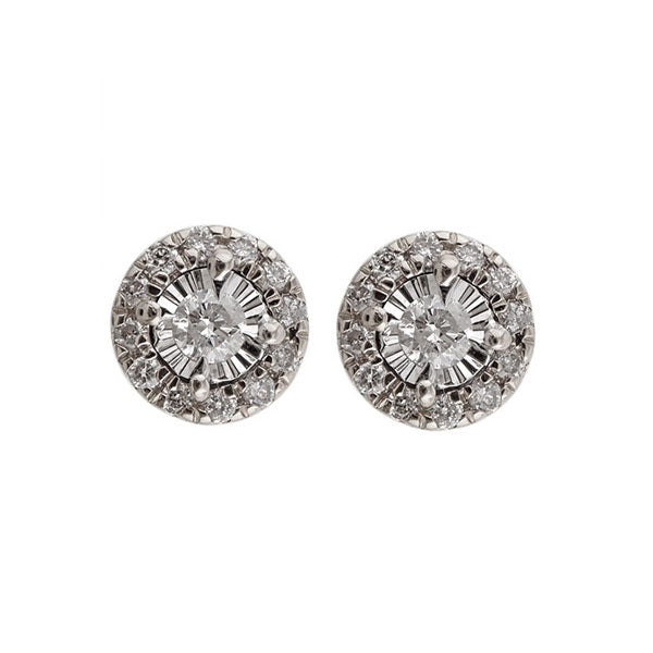 14Kt White Gold Diamond 1/10Ctw Earring