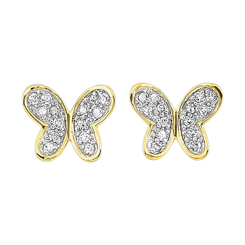 10Kt Yellow Gold Diamond 1/12Ctw Earring
