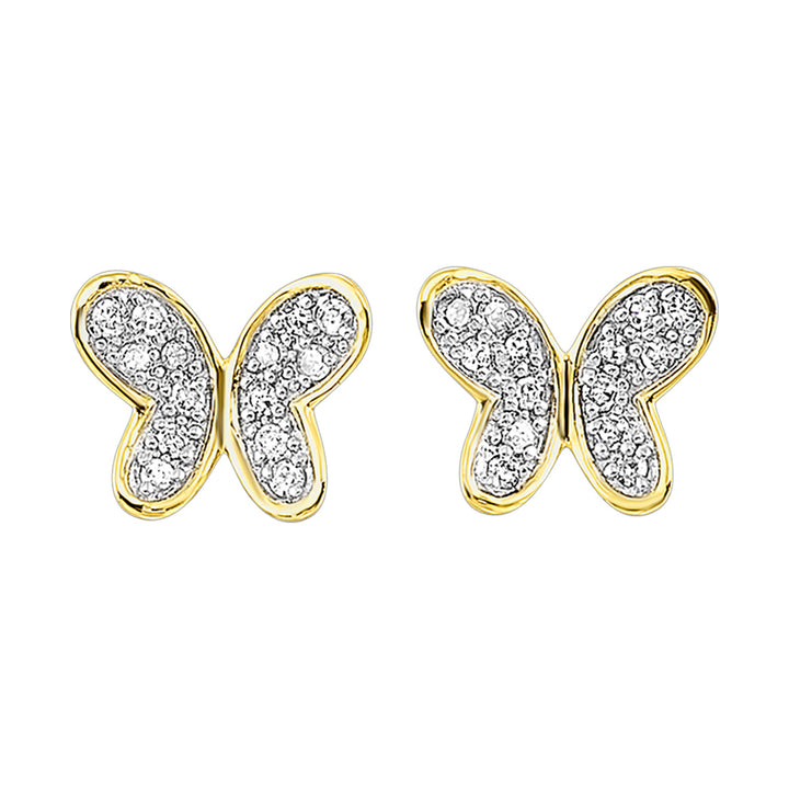 10Kt Yellow Gold Diamond 1/12Ctw Earring