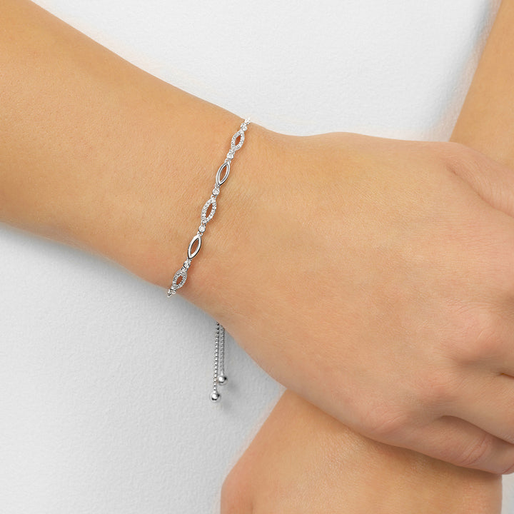 Silver Diamond 1/8Ctw Bracelet