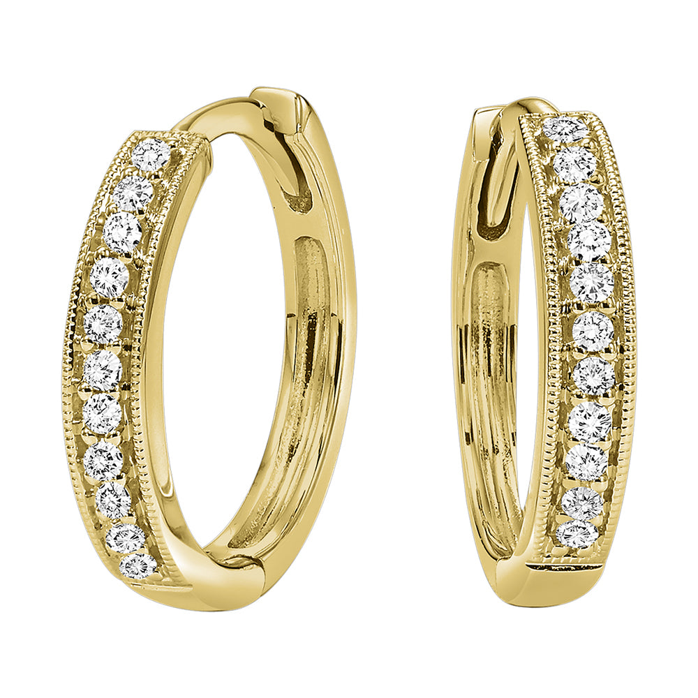 10Kt Yellow Gold Diamond 1/7Ctw Earring
