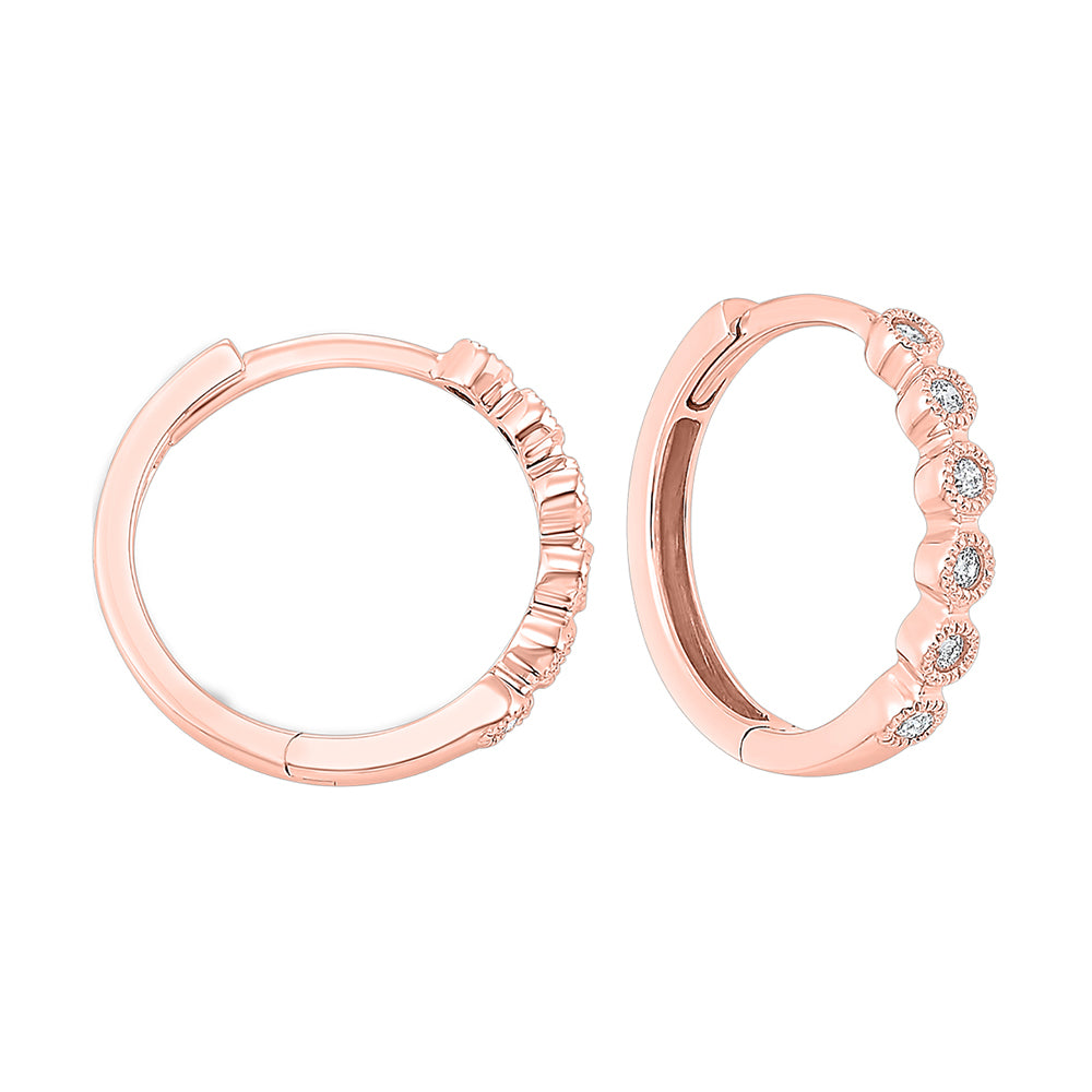 14Kt Rose Gold Diamond 1/8Ctw Earring