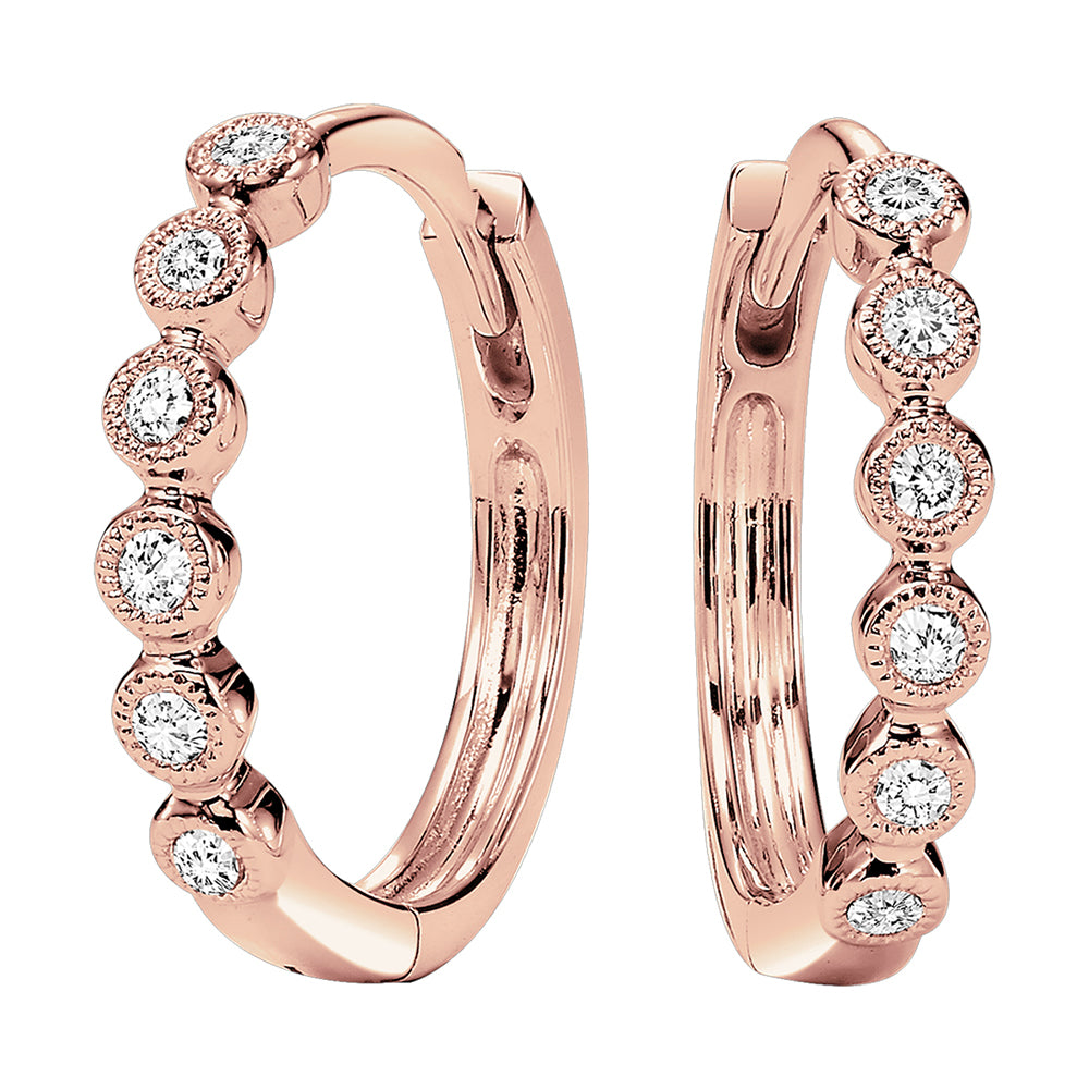 14Kt Rose Gold Diamond 1/8Ctw Earring