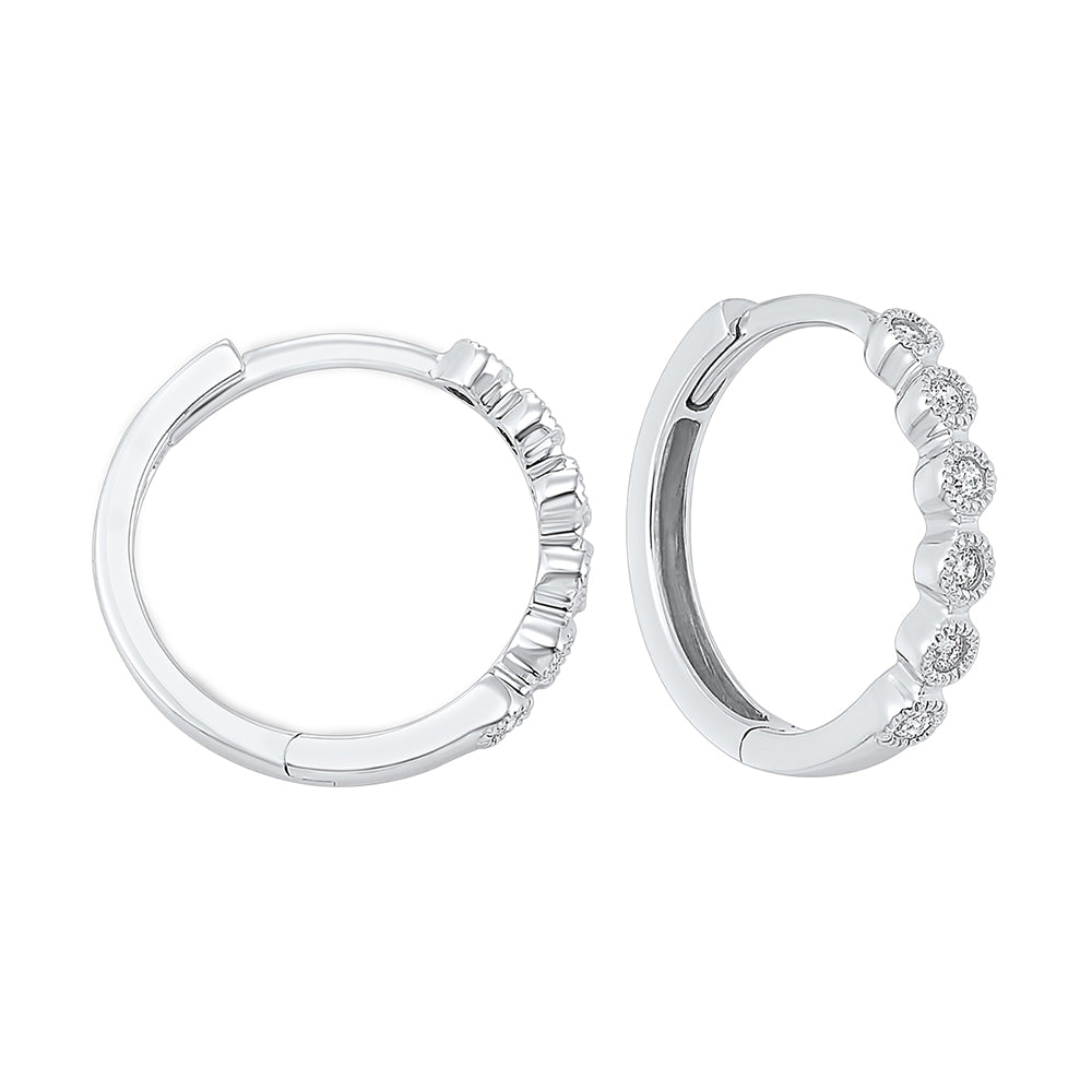 14Kt White Gold Diamond 1/8Ctw Earring