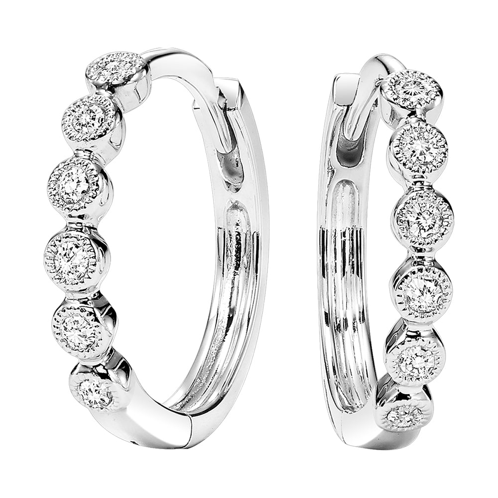14Kt White Gold Diamond 1/8Ctw Earring