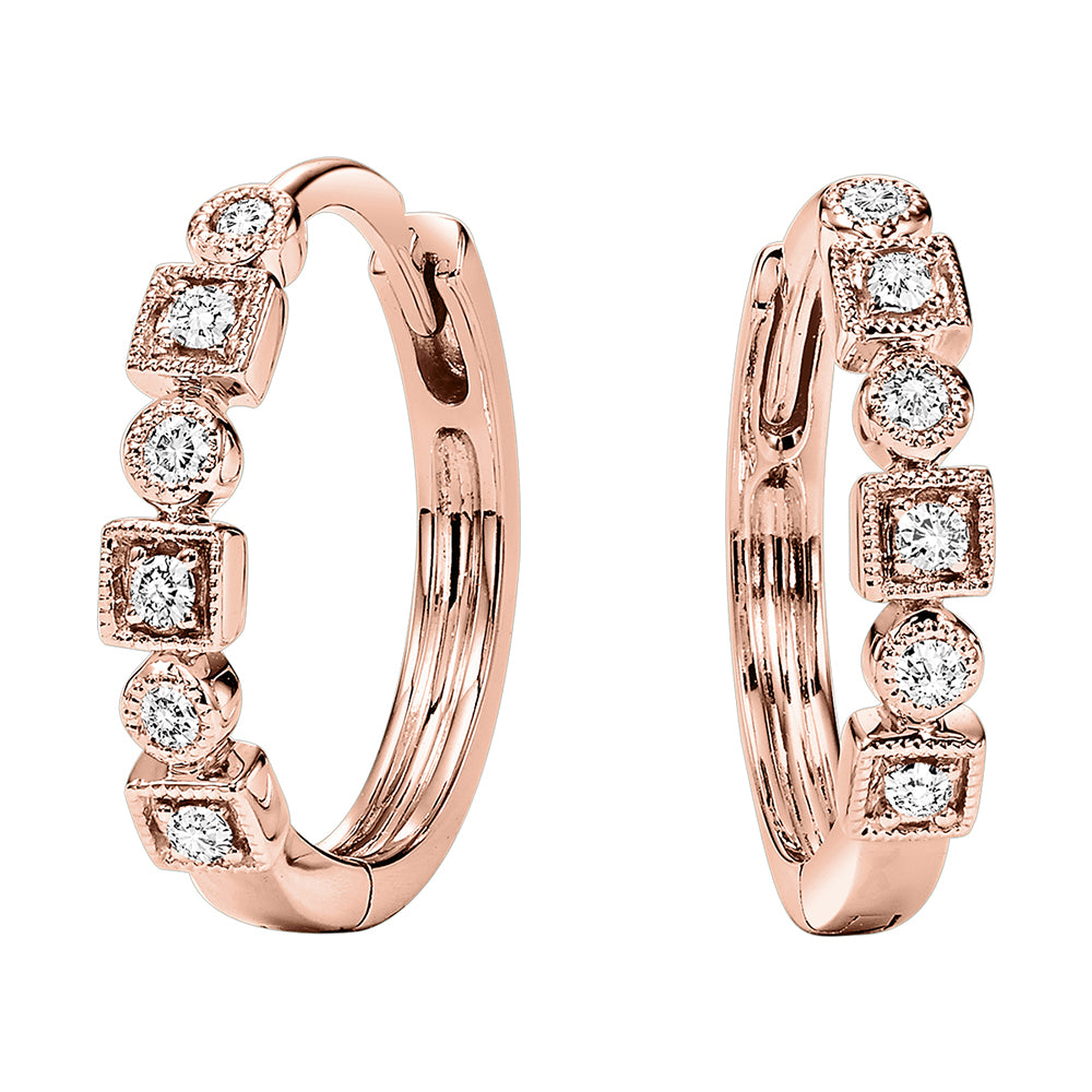 14Kt Rose Gold Diamond 1/8Ctw Earring