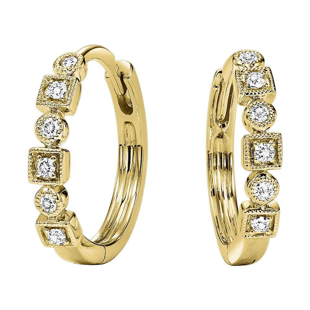 14Kt Yellow Gold Diamond 1/8Ctw Earring