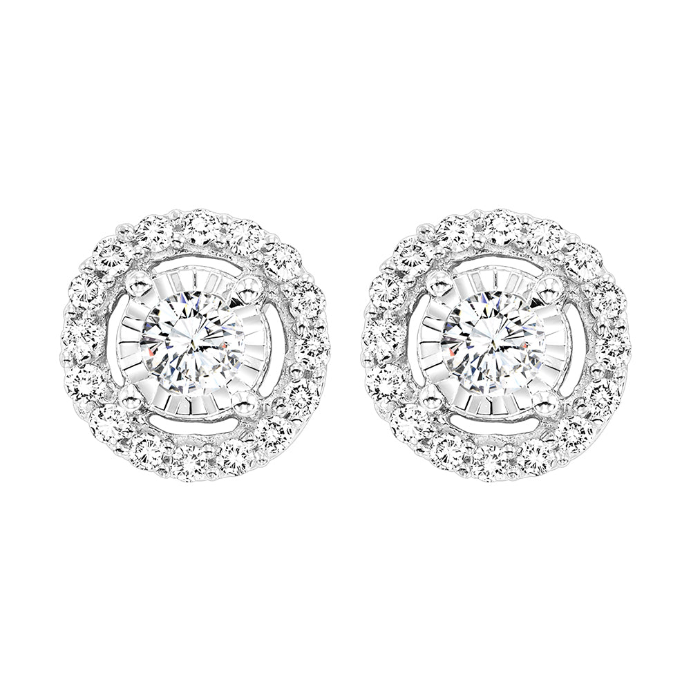Platinum White Diamond 1Ctw Earring