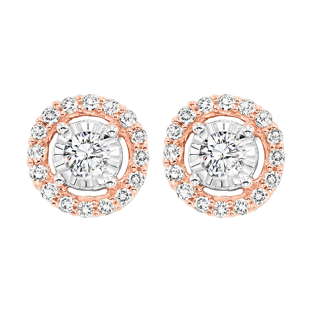 14Kt Rose Gold Diamond 3/4Ctw Earring